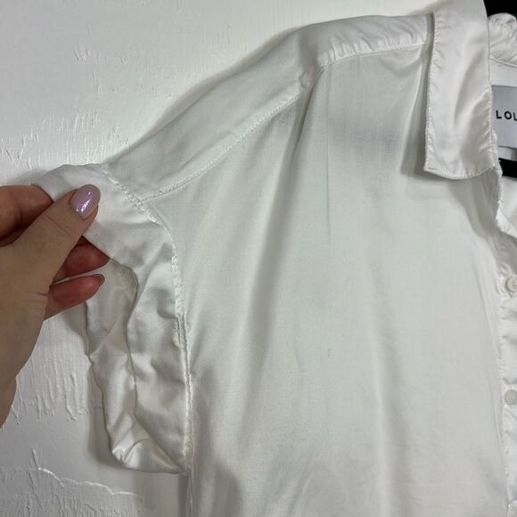 Lola River White Chest Pocket Short Sleeve Button Down Shirt Size L - Picture 3 of 8